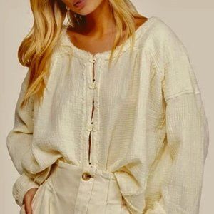 Free People Gauzy, Flowy Cotton Shirt or Jacket